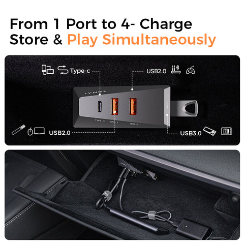 Cybertruck Inspired Glovebox USB Hub
